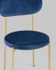 Стул Барбара велюр синий золотые ножки
