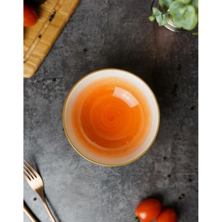Салатник 510 мл d 15 см h6 см оранжевый фарфор "The Sun Eco" P.L. Proff Cuisine [6]
