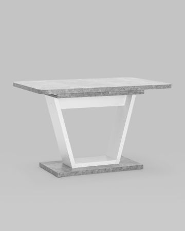 Стол Vector 120-160*80 бетон/белый