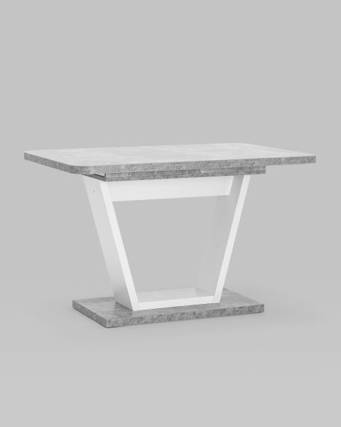 Стол Vector 120-160*80 бетон/белый
