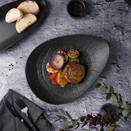 Блюдо овальное 31*23,3 см h5 см Side Up Black Raw Stellar P.L. Proff Cuisine [4]