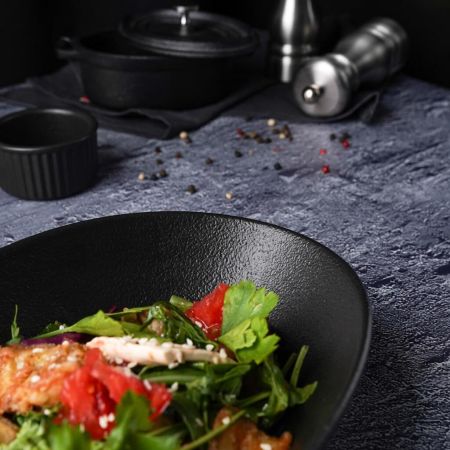 Салатник 700 мл 25*16 см h6,4 см Wave Up Smooth Black Raw Stellar P.L. Proff Cuisine [1]