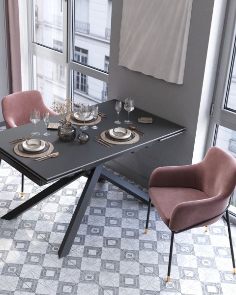 Стул Сандра велюр пыльно-розовый