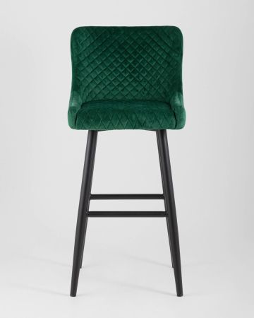 Стул барный Ститч велюр изумрудный