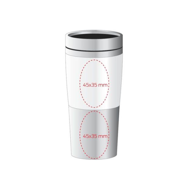 Термостакан 0.4 л белый, нержавеющая сталь и пластик