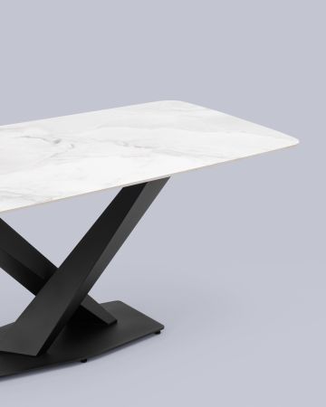 Стол обеденный Belle 180х90 белый мрамор