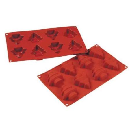 Форма кондитерская "Елка" 8 ячеек 70*65 мм, h 25 мм силикон (30*17,5 см) P.L.