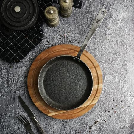 Сковорода для подачи 20 см h2,6 см круглая "Vintage Blued" углерод. сталь ИНДУКЦИЯ P.L.