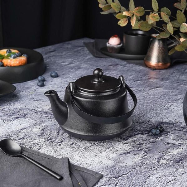 Чайник 600 мл d 14 см h8,5 см с ситом Smooth Black Raw Stellar P.L. Proff Cuisine [1]