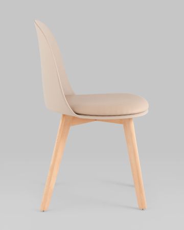 Стул Fog с подушкой бежевый деревянные ножки