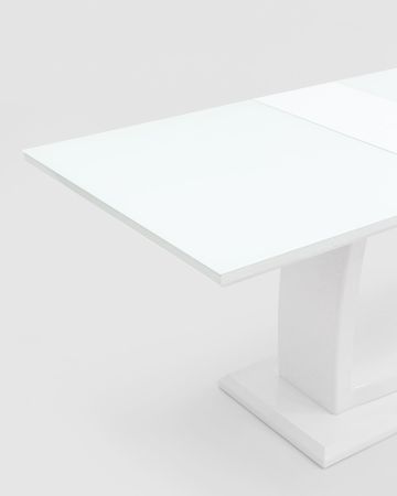 Стол обеденный Орлеан раскладной 140-170*80 глянцевый белый