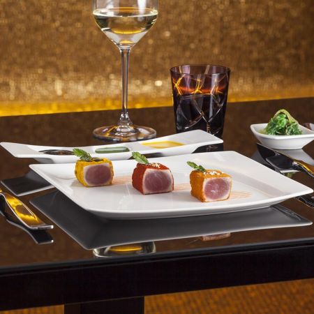 Тарелка RAK Porcelain Mazza прямоугольная, 3 секции, 26*7,5 см