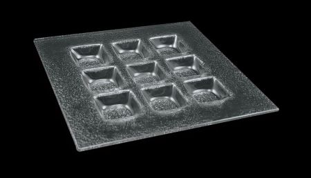 Менажница 9-ти секц. 200*200 мм. стекло 3D /1/12/ АКЦИЯ