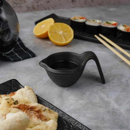 Соусник 50 мл d 10 см h4 см с ручкой Black Raw Wood P.L. Proff Cuisine [12]