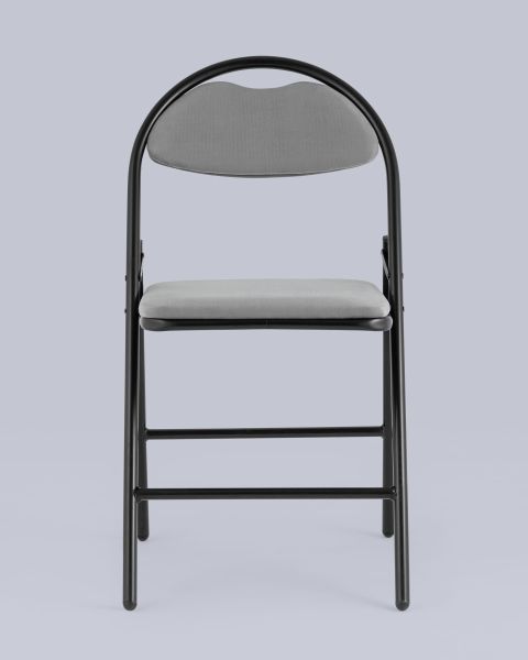 Стул складной Hagen велюр серый каркас черный