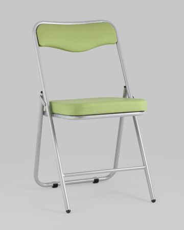 Складной стул Джонни экокожа салатовый каркас металлик
