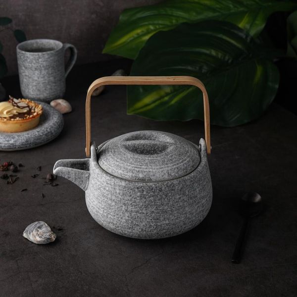 Чайник 690 мл d 15,6 см h10,3 см дерев. ручка Stone Untouched Taiga P.L. Proff Cuisine [1]