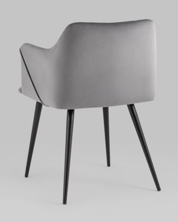 Стул с подлокотниками Джоэл велюр серый