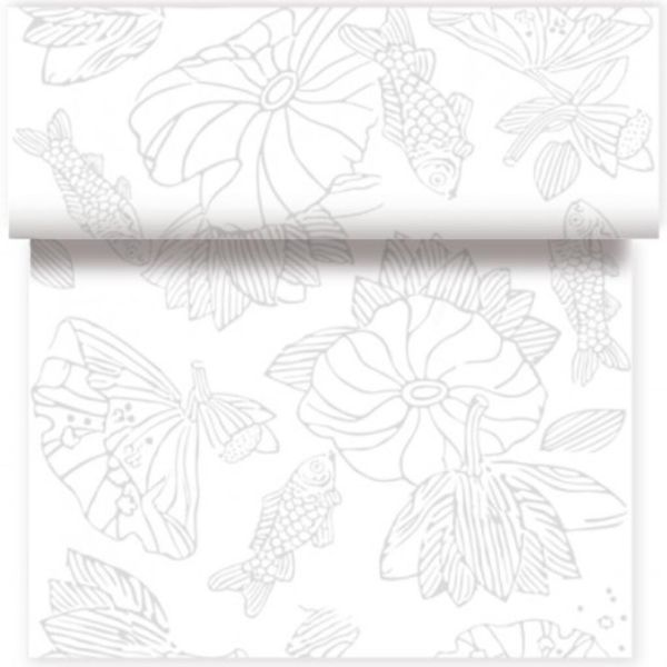 Скатерть в рулоне "Тет-а-тет Эгейское море", 40*2400 см, 20 отрывов, белая, Airlaid, Gar