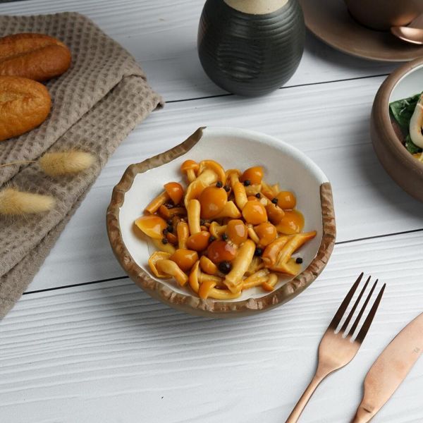 Салатник 175 мл d 15,5 cм h4,3 cм Crush White Matt New Brown Taiga P.L. [6]