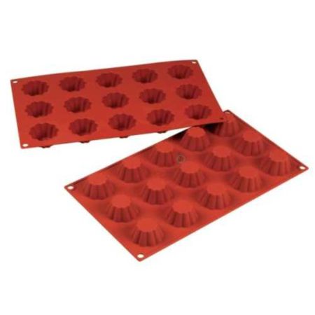 Форма кондитерская "Бриош" 15 ячеек d 45 мм, h 27 мм силикон (30*17,5 см) P.L.