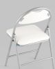 Стул складной Hagen экокожа белый каркас металлик