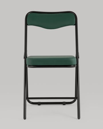 Складной стул Джонни экокожа зелёный каркас черный матовый