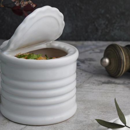 Соусник 225 мл d 80 см h6,5 см "Консервная банка" круглый белый фарфор P.L. Proff Cuisine [6]