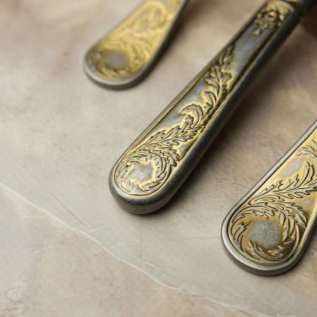 Вилка десертная 17,5 см матовая с золотом Lord Vintage Style P.L. Proff Cuisine [12]