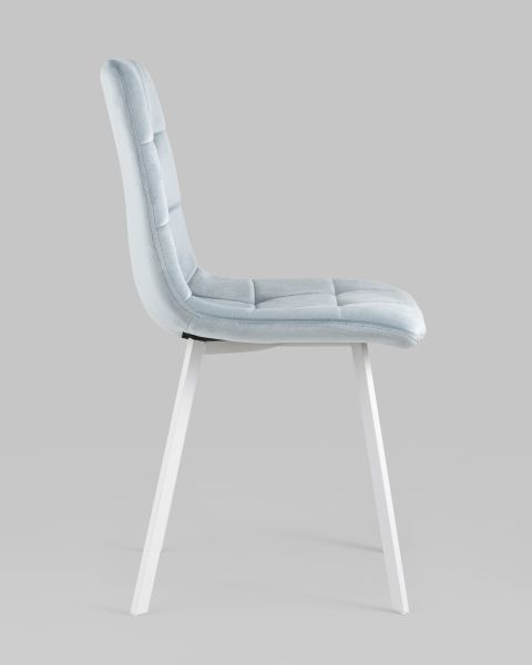 Стул Chilly велюр серо-голубой ножки белые