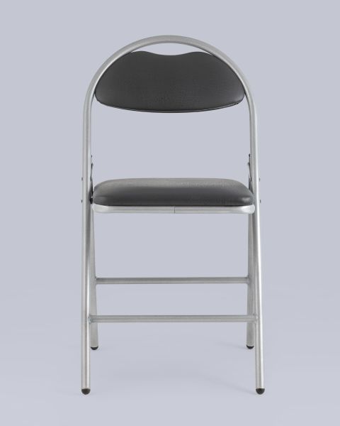 Стул складной Hagen экокожа серый каркас металлик