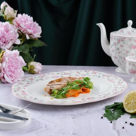 Блюдо овальное 34*27 cм h2,5 см Retro Ritz-La Vie En Rose Noble [1]