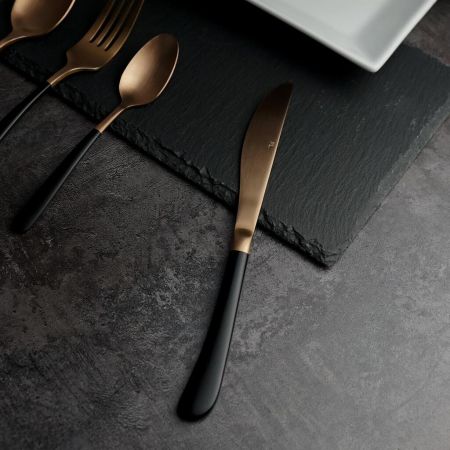 Нож столовый 23,1 матовый медный цвет черная ручка PVD Provence P.L. [12]