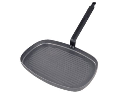 Сковорода-гриль 38*26 см. h=3,2 см. белая сталь (индукция) Carbone SteelDe Buyer /1/3/ АКЦИЯ