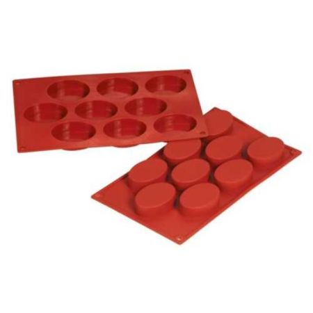 Форма кондитерская "Овал" 9 ячеек 70*50 мм, h 20 мм силикон (30*17,5 см) P.L.