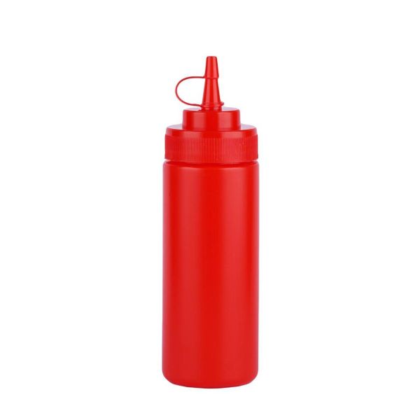 Емкость для соуса диспенсер 350 мл красная d 5,9 см h20 см пластик P.L. Proff Cuisine