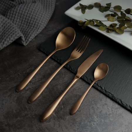 Нож столовый 23,5 см матовый цвет светлая медь PVD Alessi-Copper P.L. [12]