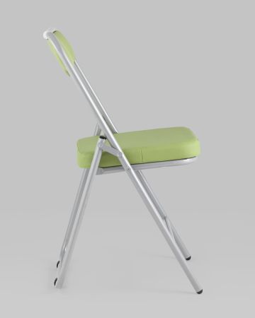 Складной стул Джонни экокожа салатовый каркас металлик