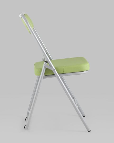 Складной стул Джонни экокожа салатовый каркас металлик