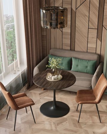 Стол обеденный Strong Round 90х90 темный орех