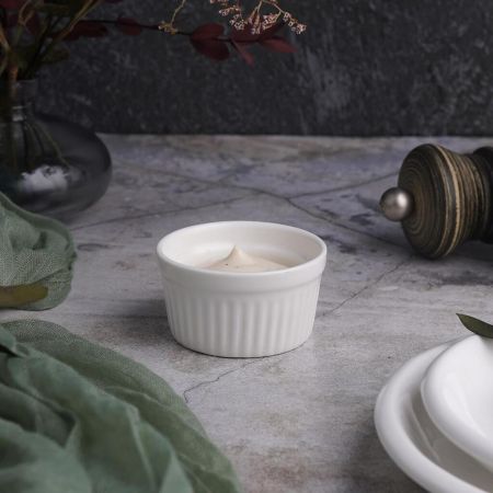 Соусник  30 мл d 5,6 см h3,3 см круглый Рамекин рельефный белый фарфор P.L. Proff Cuisine [16]