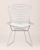 Стул обеденный Bertoia хромированный с белой подушкой