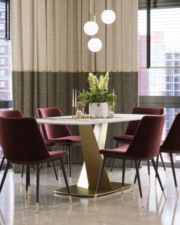 Стол обеденный Аврора 180*90 керамика светлая