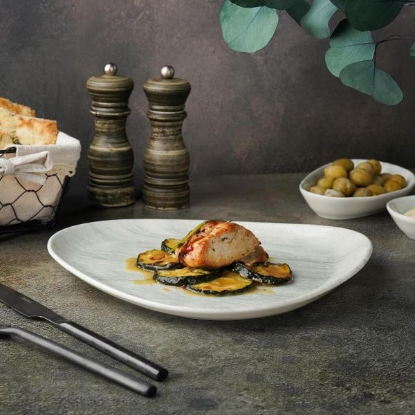 Тарелка 26*22,5*2,7 см овальная Ombra Island Gray By Bone Innovation [6]