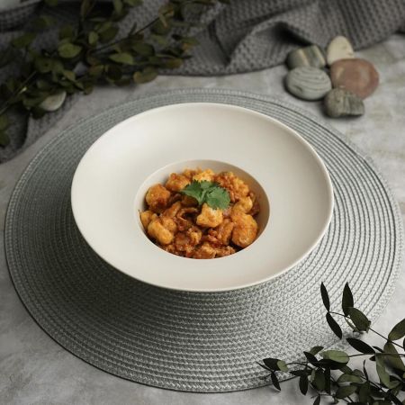 Тарелка глубокая 250 мл d 21 см h7,5 см для пасты Light Grey Noble [2]