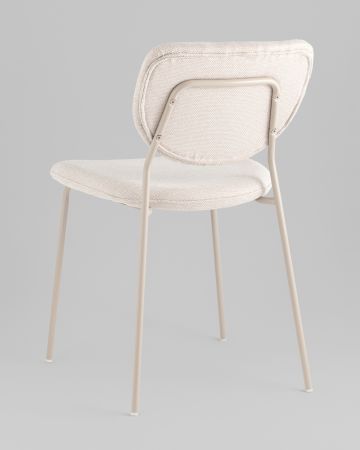 Стул обеденный Gigi шенилл бежевый кремовые ножки