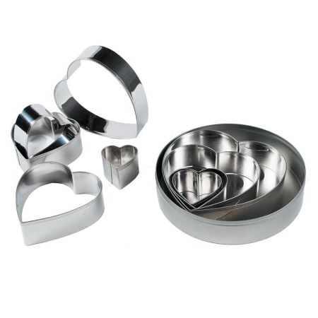 Набор кондитерских форм "Сердце", h 3 см, d 3,5/ 4,5/ 5,5/ 6,5/ 7,5/ 8,5/ 9,5/ 10,5/ 12,