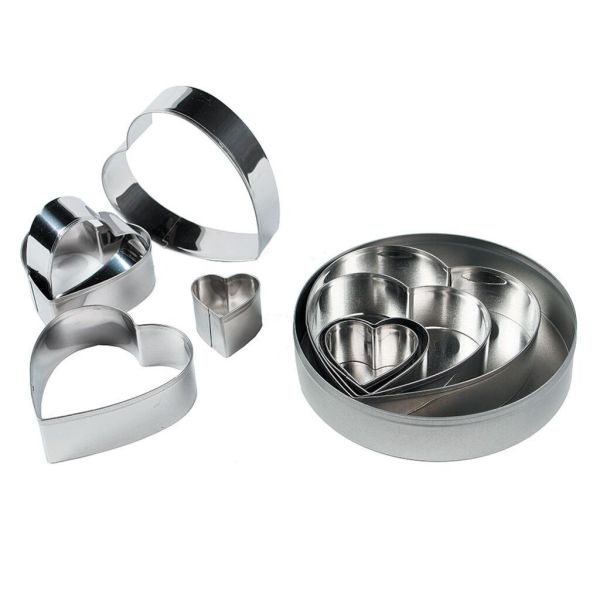 Набор кондитерских форм "Сердце", h 3 см, d 3,5/ 4,5/ 5,5/ 6,5/ 7,5/ 8,5/ 9,5/ 10,5/ 12,