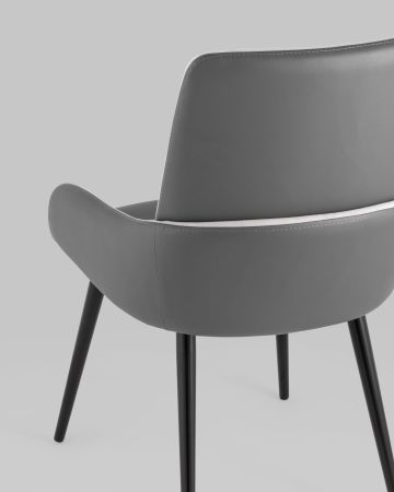Стул Мюнхен экокожа серая велюр серый