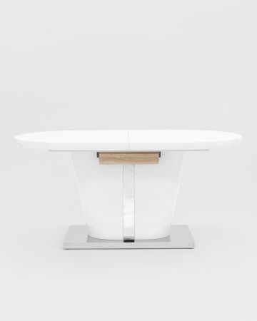 Стол обеденный Мулен раскладной 160-220*90 глянцевый белый